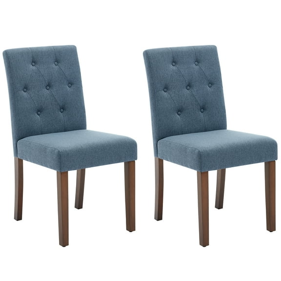 Upholstered Dining Chairs Set of 2, Tufted Kitchen Chair with Padded Seat, Comfy Armless Side Chair, Accent Parson Chairs for Living Room