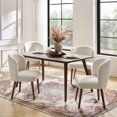 thumbnail image 1 of Upholstered Dining Chairs Set of 4 Armless Side Chairs Solid Wood Legs Restaurant Kitchen Linen, 1 of 8