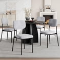 thumbnail image 1 of Upholstered Dining Chairs Set of 4, Stackable Modern Dining Room Chairs, Kitchen Chairs w/Soft Velvet Backrest & Sturdy Metal Legs ,Light Grey, 1 of 9