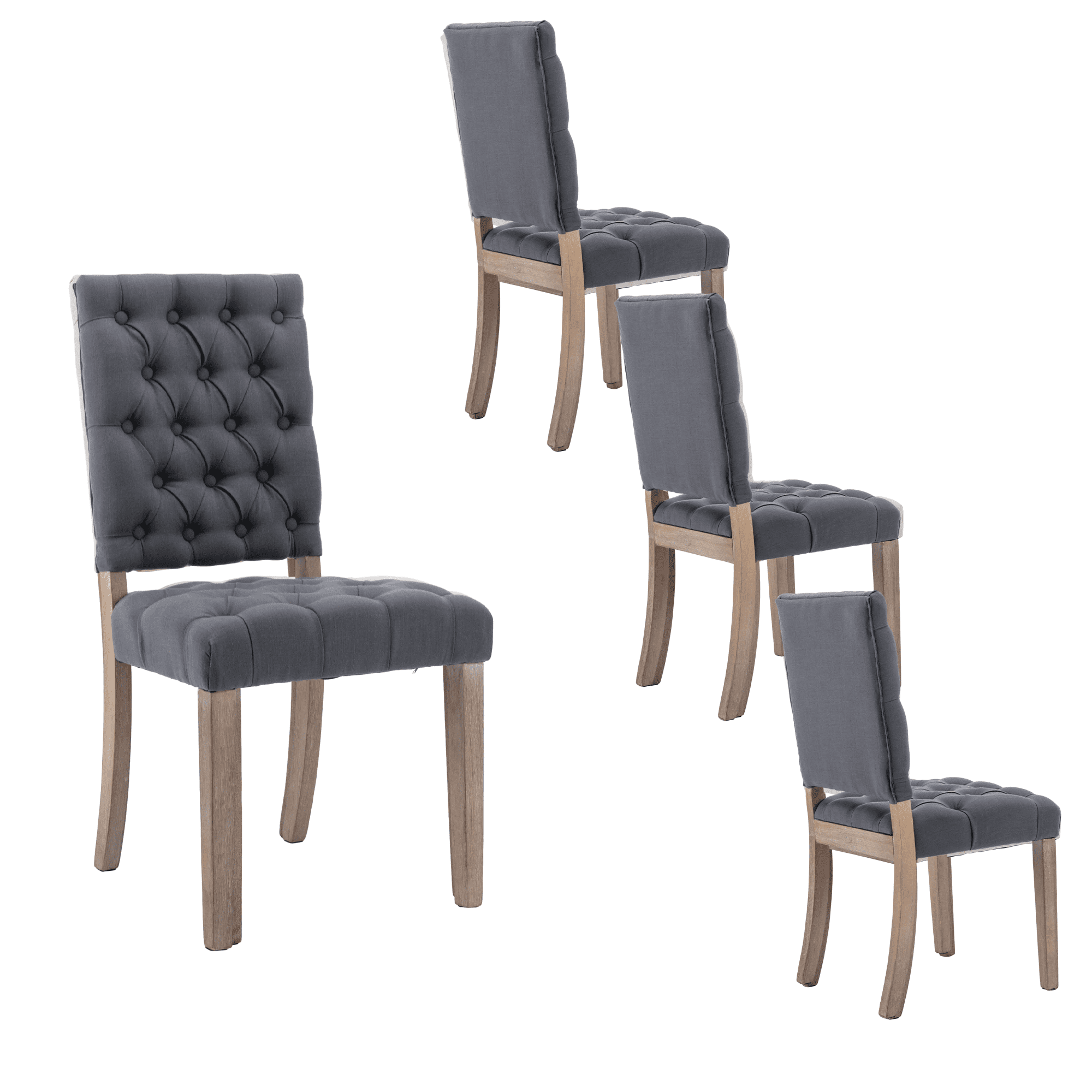 Upholstered Dining Chairs with Solid Wood Legs, Dining Room Chairs ...