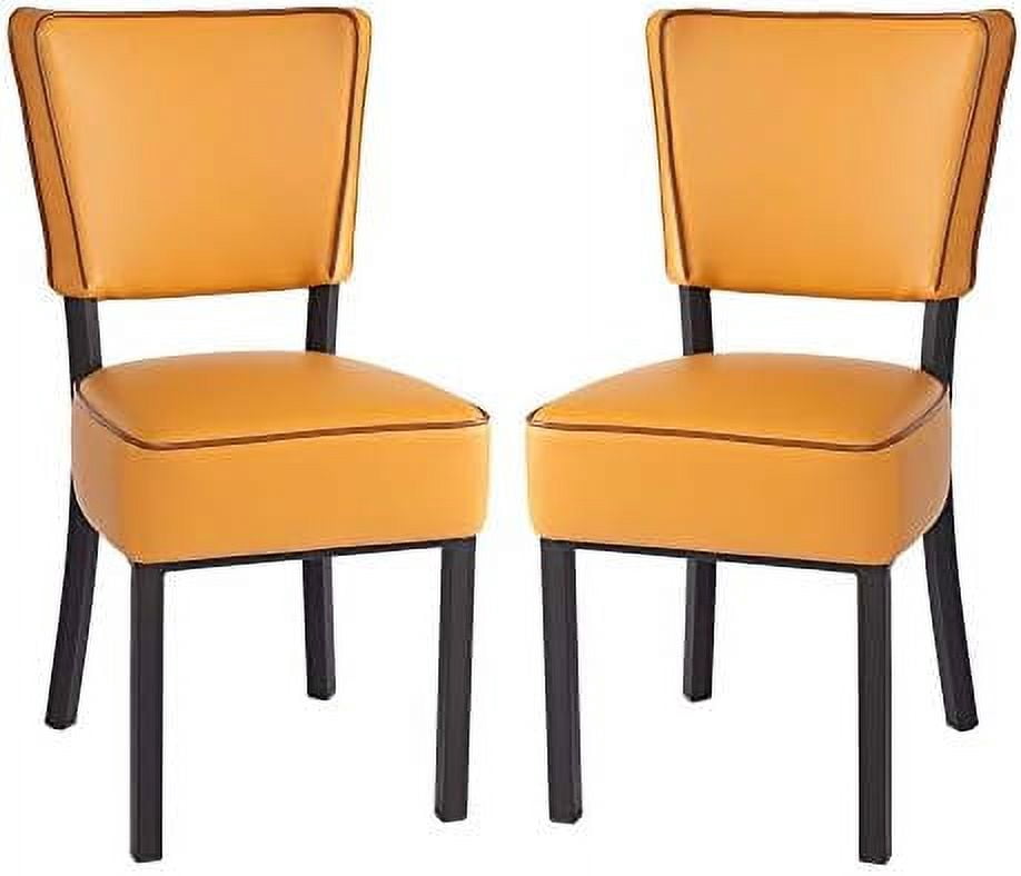Upholstered Dining Chairs with Back 18 Inches PU Leather Leisure Padded ...