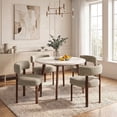 thumbnail image 1 of AFO Upholstered Dining Chairs Set of 4 with Solid Wood Legs, Mid-Century Modern Fabric Kitchen Chairs for Dining Room and Cafe, Camel, 1 of 15