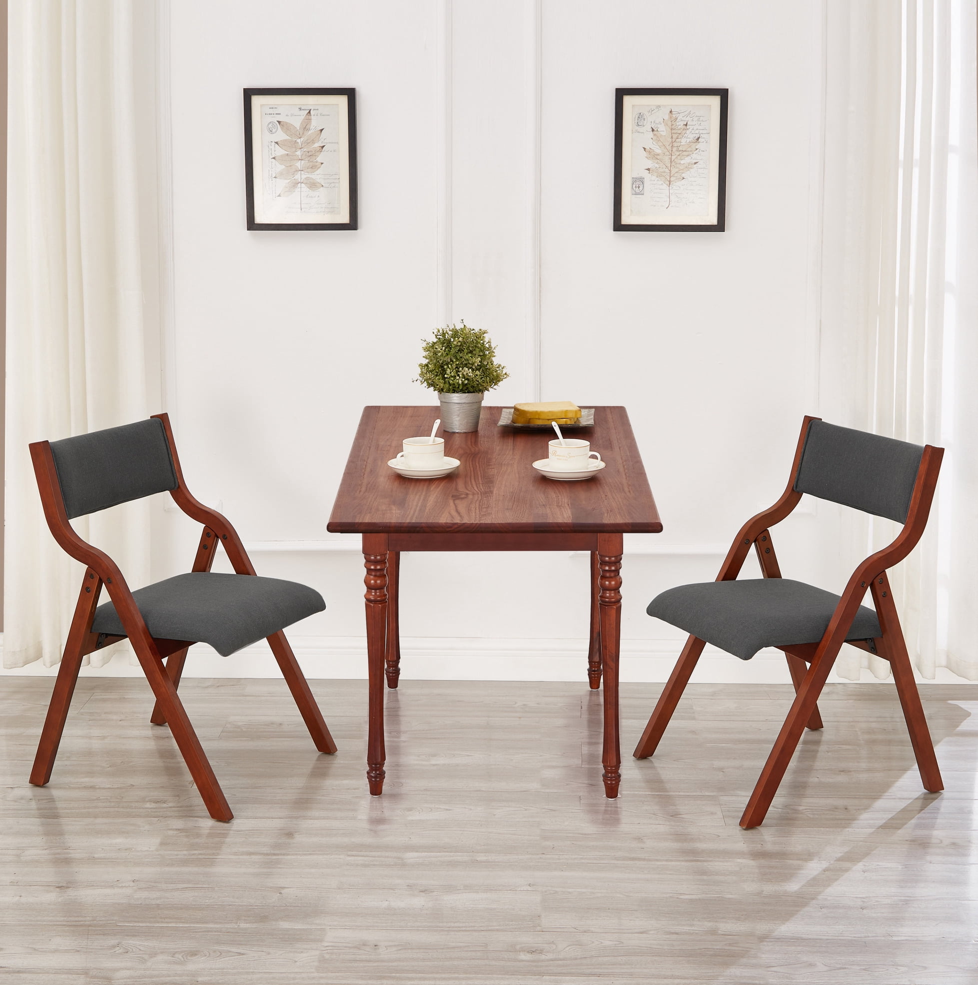 Upholstered Folding Dining Chair,Folding Wooden Chairs With Lightweight ...