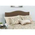 thumbnail image 1 of Upholstered Full Size Headboard with Nailtrim in Dark Brown Fabric, 1 of 6