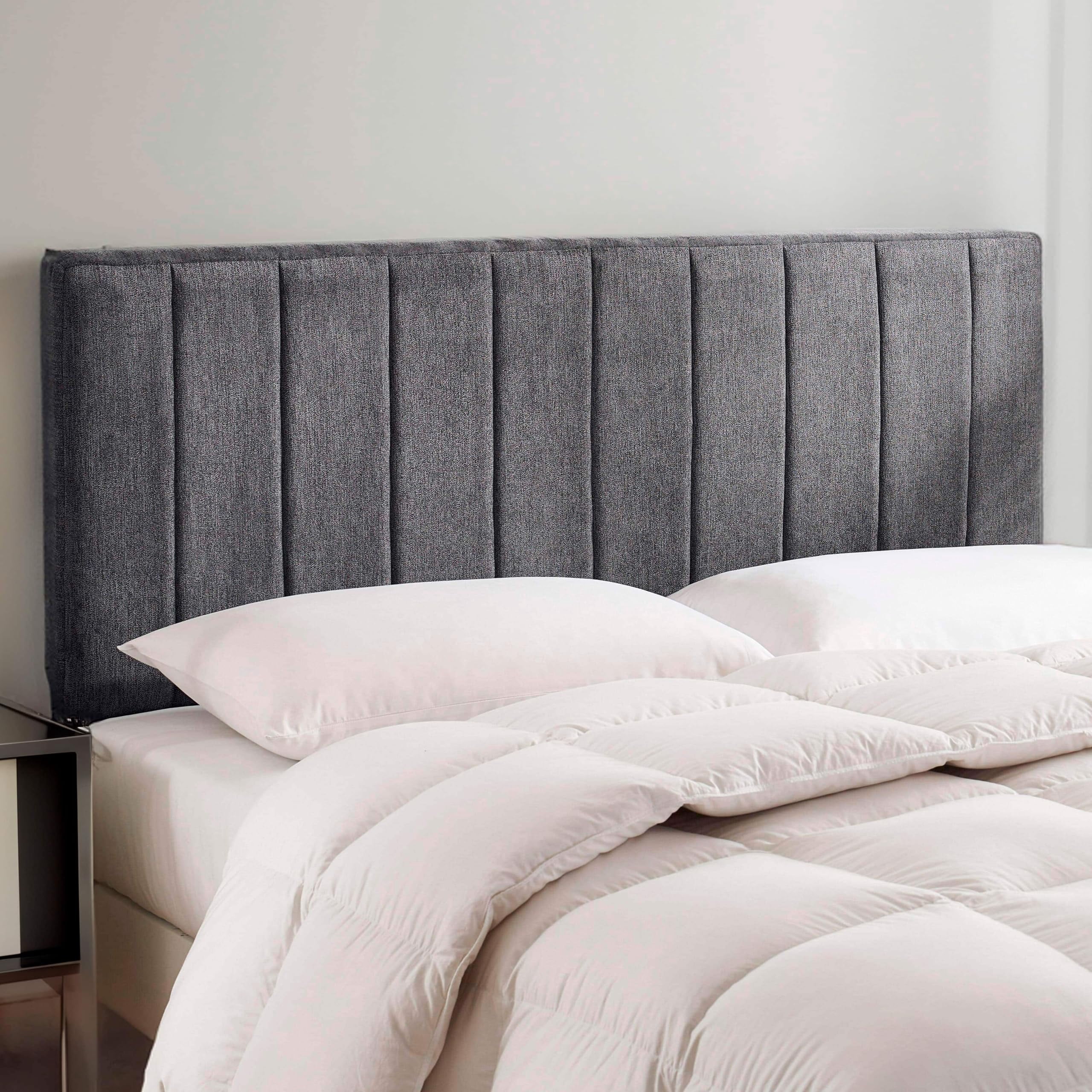 Upholstered Headboard - Easy Assemble Stitched Size Wall Mounted Headboards With 3d Soundproof Panels Peel Stick Floating  Grey