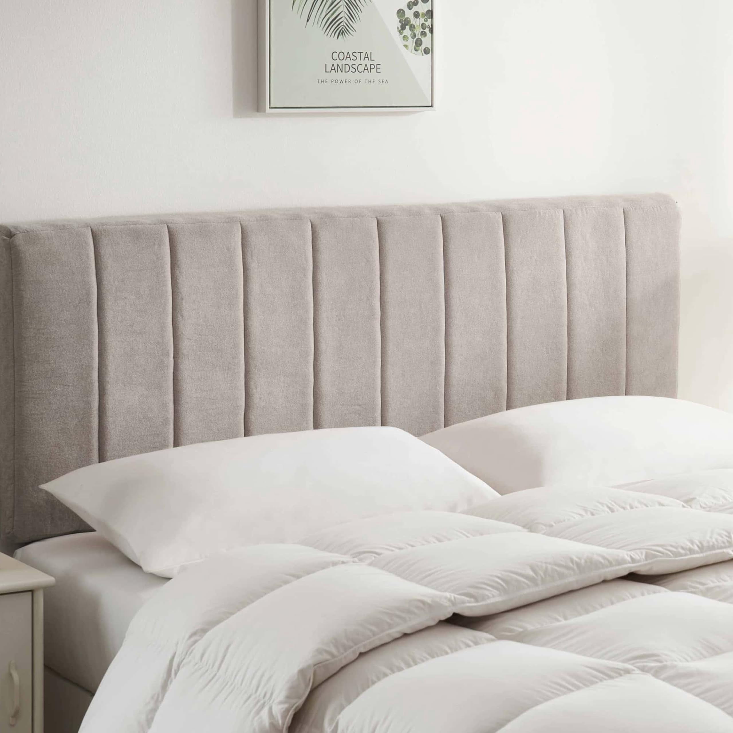 Upholstered Headboard - Easy Assemble Stitched Size Wall Mounted Headboards With 3d Soundproof Panels Peel Stick Floating