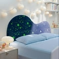 thumbnail image 1 of Upholstered Headboard Queen，Creative Curved Glow in The Dark Headboard，Foam Filled Fabric Head Board for Teens and Adults, Star, 1 of 7