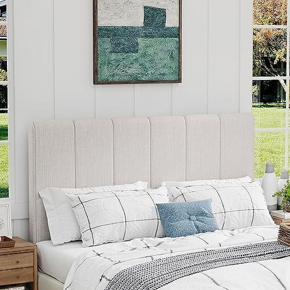 Upholstered King Headboard Foldable White Headboard for King Size Bed