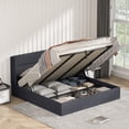 thumbnail image 1 of Zanmintaobo King Lift up Storage Bed with Wingback Headboard,Hydraulic Linen Upholstered,Metal Frame,No Box Spring Needed,Easy Assembly,Dark Gray, 1 of 5