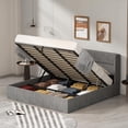 thumbnail image 1 of Zanmintaobo King Lift up Storage Bed,Wingback Headboard,Hydraulic Flannel Upholstered,Metal Frame,No Box Spring Needed,Easy Assembly,Graphite Gray, 1 of 5