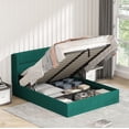 thumbnail image 1 of Zanmintaobo Queen Lift up Storage Bed with Wingback Headboard,Hydraulic Linen Upholstered,Metal Frame,No Box Spring Needed,Easy Assembly,Green, 1 of 5