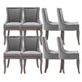 thumbnail image 1 of Upholstered Linen Dining Chairs with Bronze Nailhead, Dining Room Chairs Tufted Cushion Back Elegant Accent Chairs with Solid Wood Legs for Living Room/Kitchen (Set of 8), 1 of 9