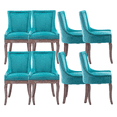 thumbnail image 1 of Upholstered Linen Dining Chairs with Bronze Nailhead, Dining Room Chairs Tufted Cushion Back Elegant Accent Chairs with Solid Wood Legs for Living Room/Kitchen (Set of 8), 1 of 9