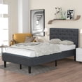 thumbnail image 1 of Upholstered Linen Platform Bed, Twin Size, Gray, 1 of 9