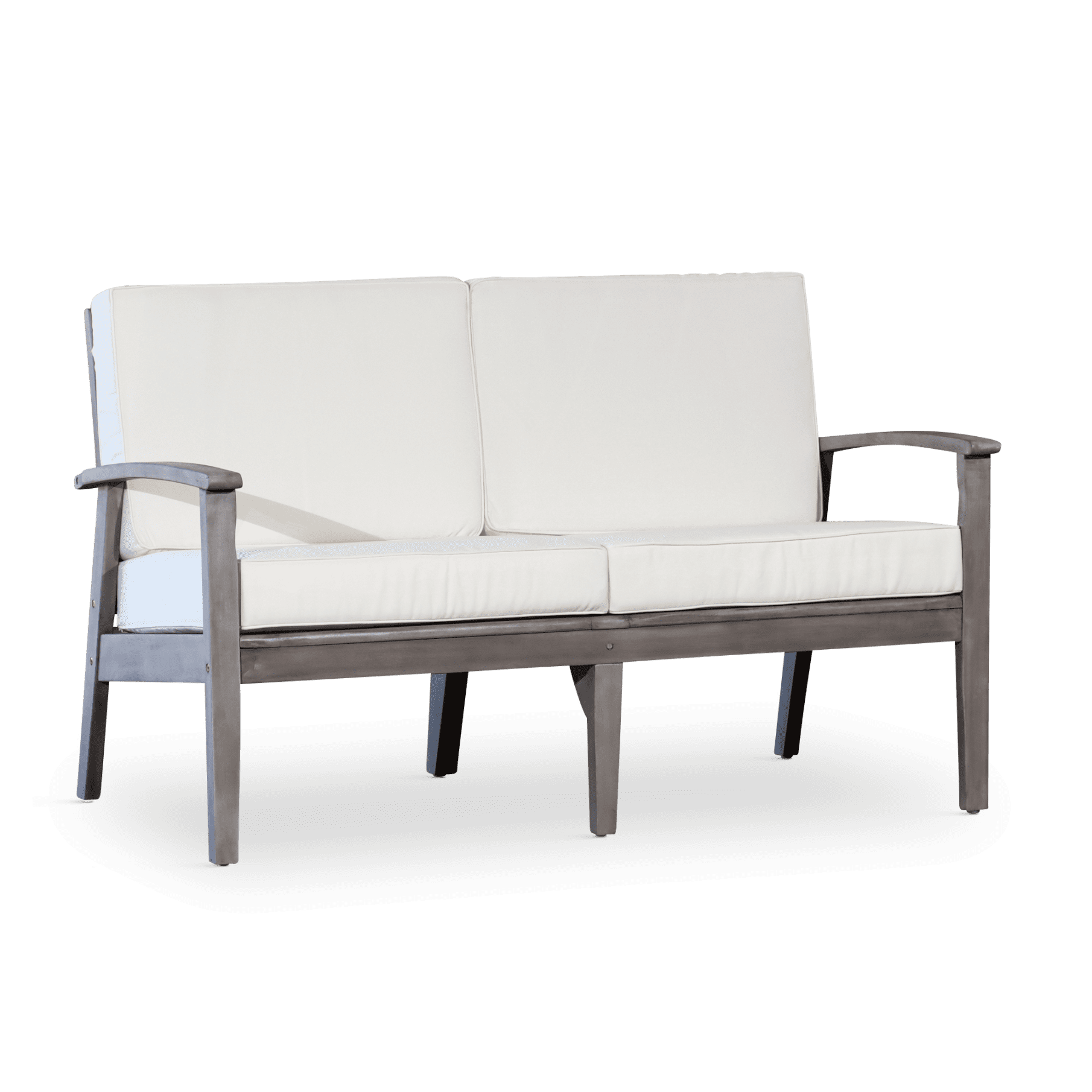 Upholstered Loveseat Sofa with Solid Wood Legs, Modern Comfy 2 Seater