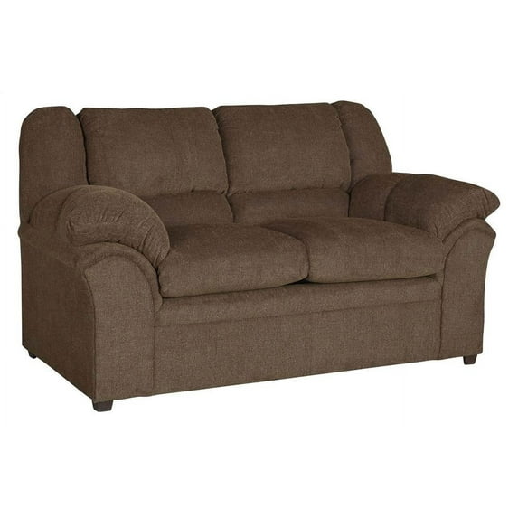 Upholstered Loveseat in Chocolate Chenille
