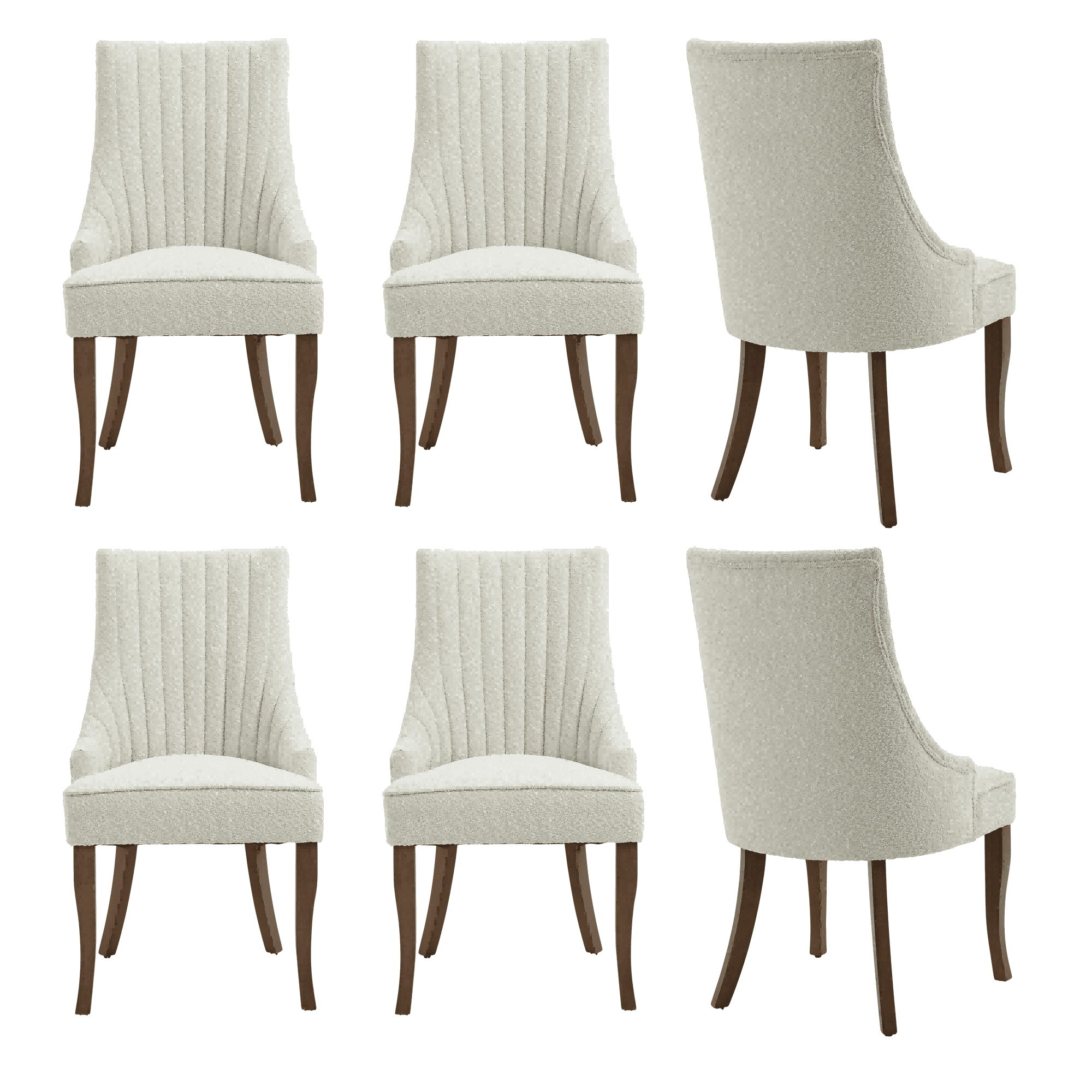 Upholstered Modern Dining Chairs with Solid Wood Legs, Dining Room ...