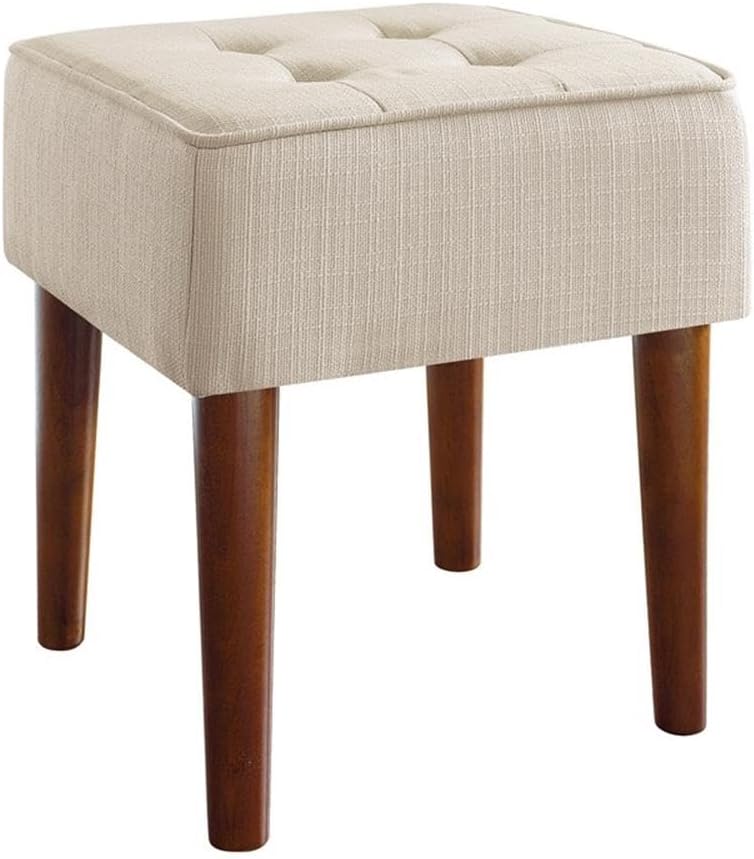 Upholstered Ottoman Food Rest Stool with Classic Button Tufted Style ...