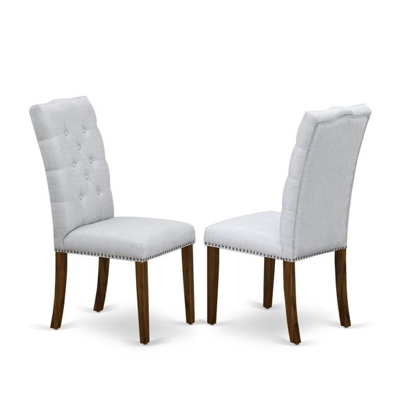 Upholstered Parsons Dining Chair with Walnut Legs for Kitchen or Dining Room, Set of 2