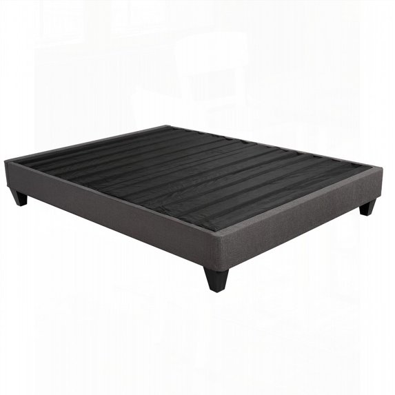 Upholstered Platform Bed Base in Dark Gray with Twin XL Size for Bedroom