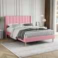 Upholstered Platform Bed Frame Full Size with Headboard Mattress