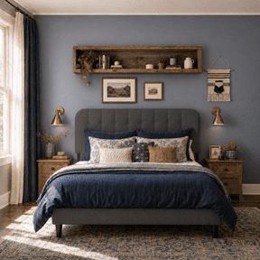 King Upholstered Platform Bed Frame with Headboard - Modern Bedroom Furniture with Sturdy Wooden Slats, Quiet & Noise Free, No Box Spring Needed, Gray