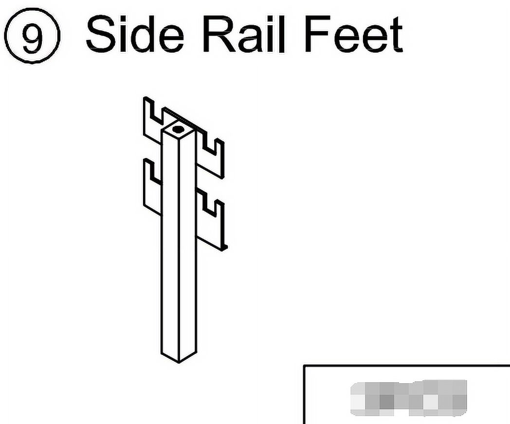 Upholstered Platform Bed Frame Side Rail Feet with Gold Trim FQ