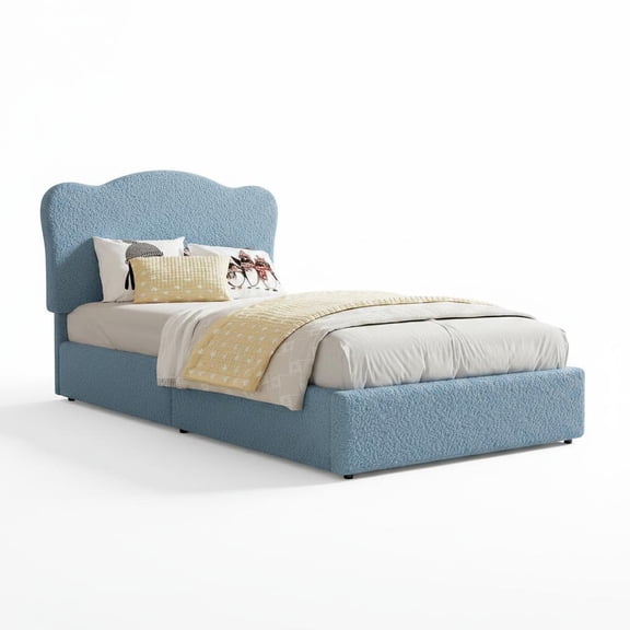 Upholstered Platform Bed Frame Velvet Headboard with Storage Drawers Modern Bedroom Furniture
