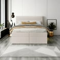 thumbnail image 1 of Upholstered Platform Bed Queen Size,with Cotton and Linen Fabric Headboard and Storage Underneath, 1 of 6