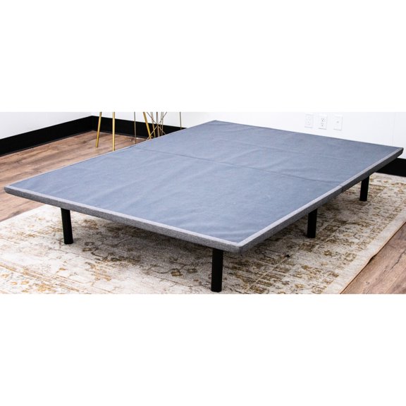 Upholstered Platform Foundation X Series - Modern Look, Gray Woven Fabric, Adjustable Legs, 1000 Lbs Capacity, Easy Setup Twin Base Strong Build, Load Capacity