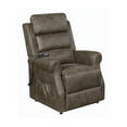 thumbnail image 1 of Upholstered Power Lift Recliner Brown, 1 of 3