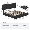 thumbnail image 1 of Upholstered Queen Platform Bed Frame with 4 Storage Drawers Adjustable Headboard, PU Leather Platform Storage Bedframe with Button Tufted, Wooden Slats Support, No Box Spring Needed, Noise-Free, 1 of 7