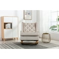thumbnail image 1 of Upholstered Rocking Chair with Armrest Design, Teddy Fabric Glider Rocker Armchair Lounge Chair with Padded Cusion & Pockets, High-Back Single Sofa Accent Chair with Solid Wood Base, Beige, 1 of 7