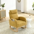 thumbnail image 1 of Upholstered Rocking Chair, Modern Accent Rocker Armchair with Side Pocket and Solid Wood Base,Leisure Single Sofa Chair for Bedroom, Apartment, Office,Yellow, 1 of 7