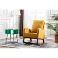 thumbnail image 1 of Upholstered Rocking Chair, Modern High Back Armchair, Comfortable Rocker with Fabric Padded Seat, Waist Pillow and Wood Base Accent Chair for Nursery, Living Room, Bedroom, Office, Yellow, 1 of 7