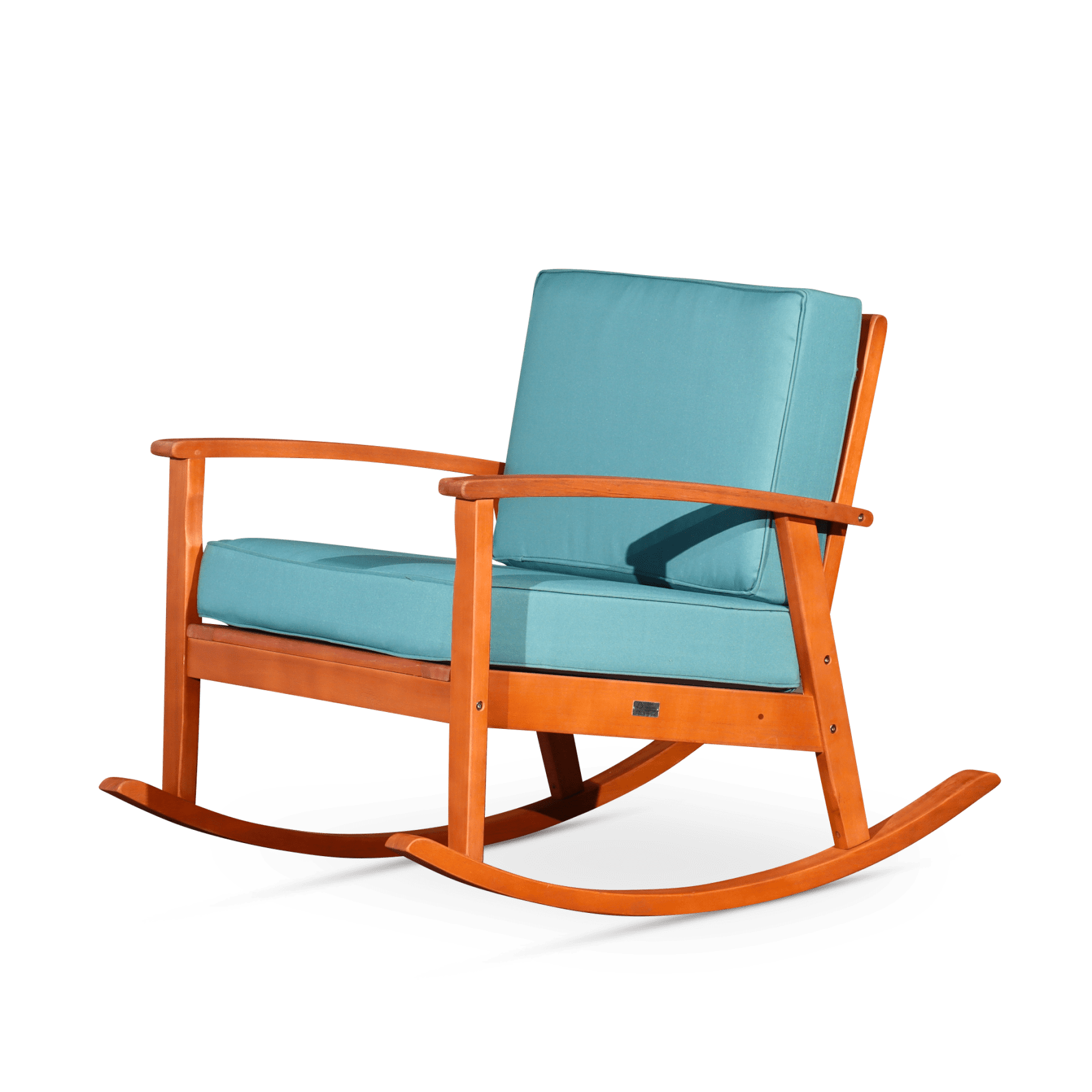 Upholstered Rocking Chair, Modern Rocker with Eucalyptus Wood Frame ...