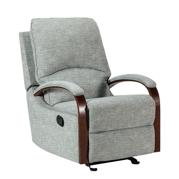 Upholstered Rocking Recliner Chair Metal Base for Home Living Room Sage