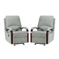 thumbnail image 1 of Upholstered Rocking Recliner Chair Set of 2 Metal Base for Home Living Room Sage, 1 of 10