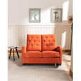 thumbnail image 1 of Upholstered Rocking Sofa Chair with Side Pocket Storage,Nursery Rocking Chair with High Backrest and Solid Wood Base,Recliner Glider Sofa Comfy Rocker Armchair for Living Room Bedroom Office  ,Orange, 1 of 7