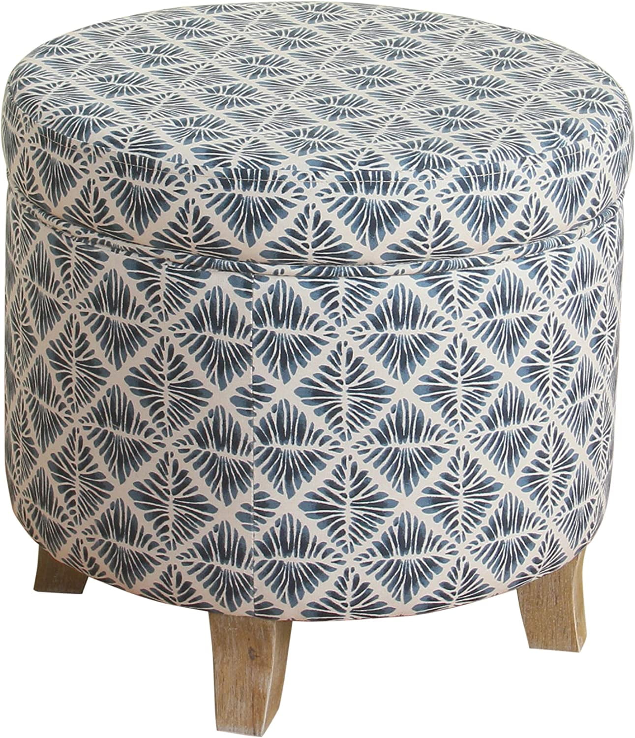 Upholstered Round Storage Ottoman | Ottoman with Storage for Living ...