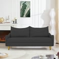 thumbnail image 1 of Upholstered Sofa Couch for Living Room, Modern 2 Seater Loveseat Futon Sofa, Dark Gray, 1 of 6