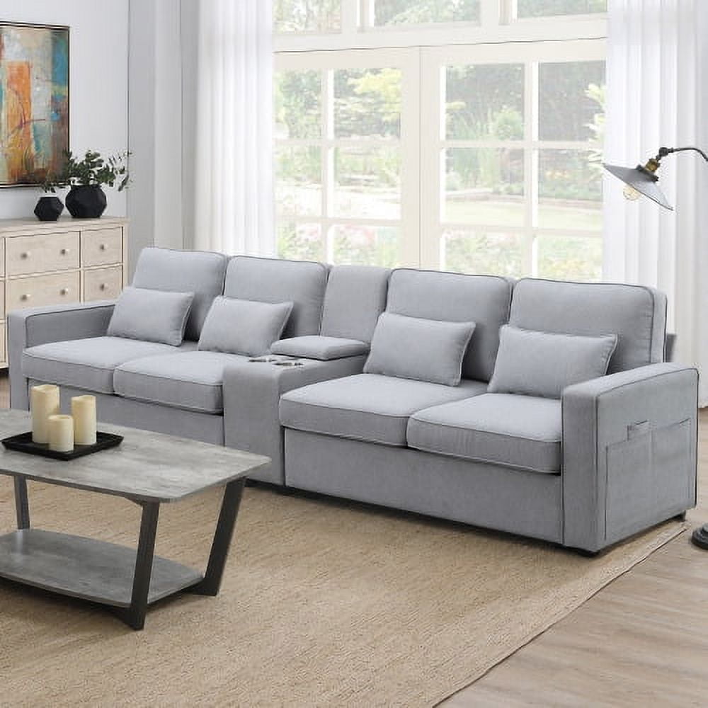 Upholstered Sofa Linen Fabric Couch