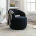 thumbnail image 1 of Upholstered Swivel Chair In Dark Blue With Black Powder Coating Metal Ring And Fabric - Foam Filled, 25.73 In. Deep, Wide, 27.9 High, 27.62 Lb Weight Armchair Depth X Width Height, 1 of 6