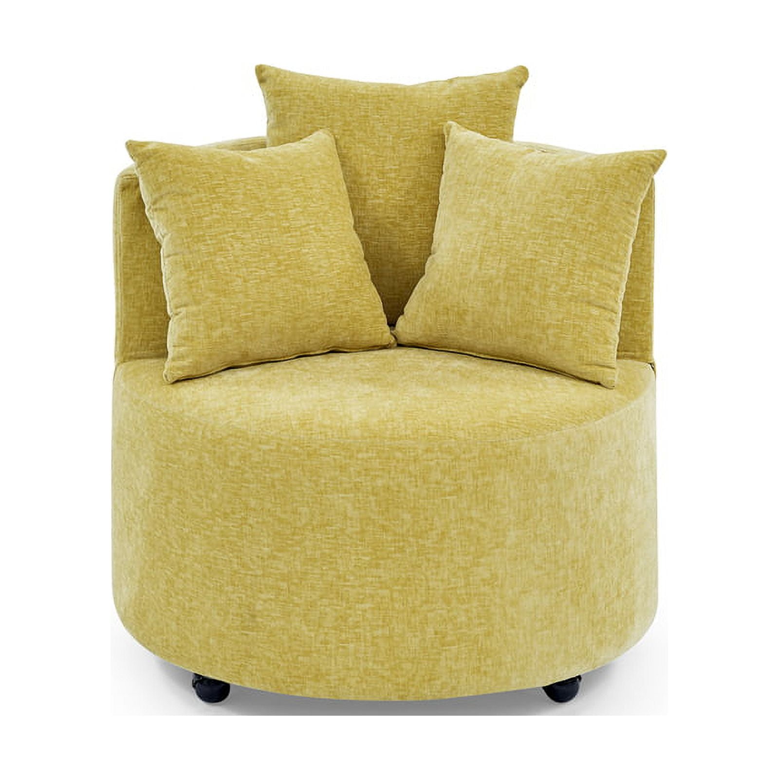 Upholstered Swivel Chair with Round-Shaped Design, Comfy Corner Chair