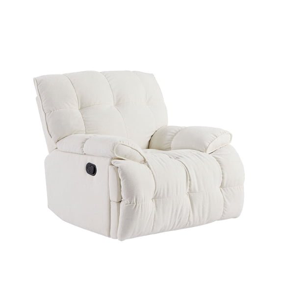 Upholstered Swivel Glider Chair with Armrests, 360 Degree Swivel Chair Padded Seat Modern Swivel Chair