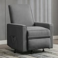thumbnail image 1 of Upholstered Swivel Rocking Glider Recliner Chair, Nursery Rocker Chair with Extra Large Footrest and Wingback Backrest, 1 of 16
