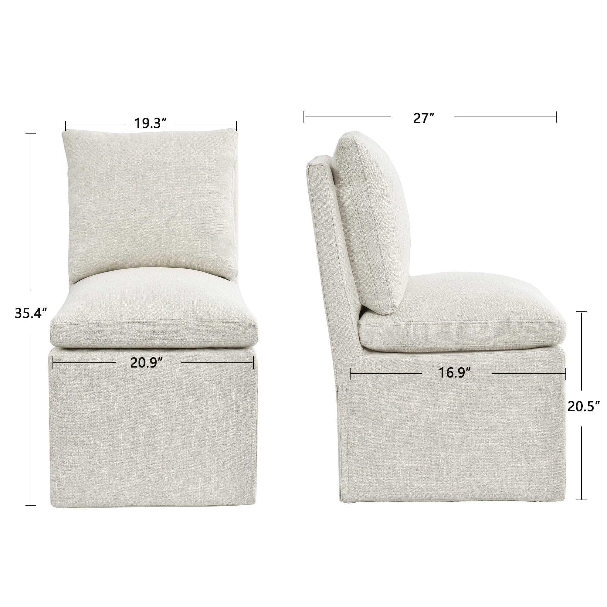 Cream Faux Linen Swivel Armchair with Wooden Frame