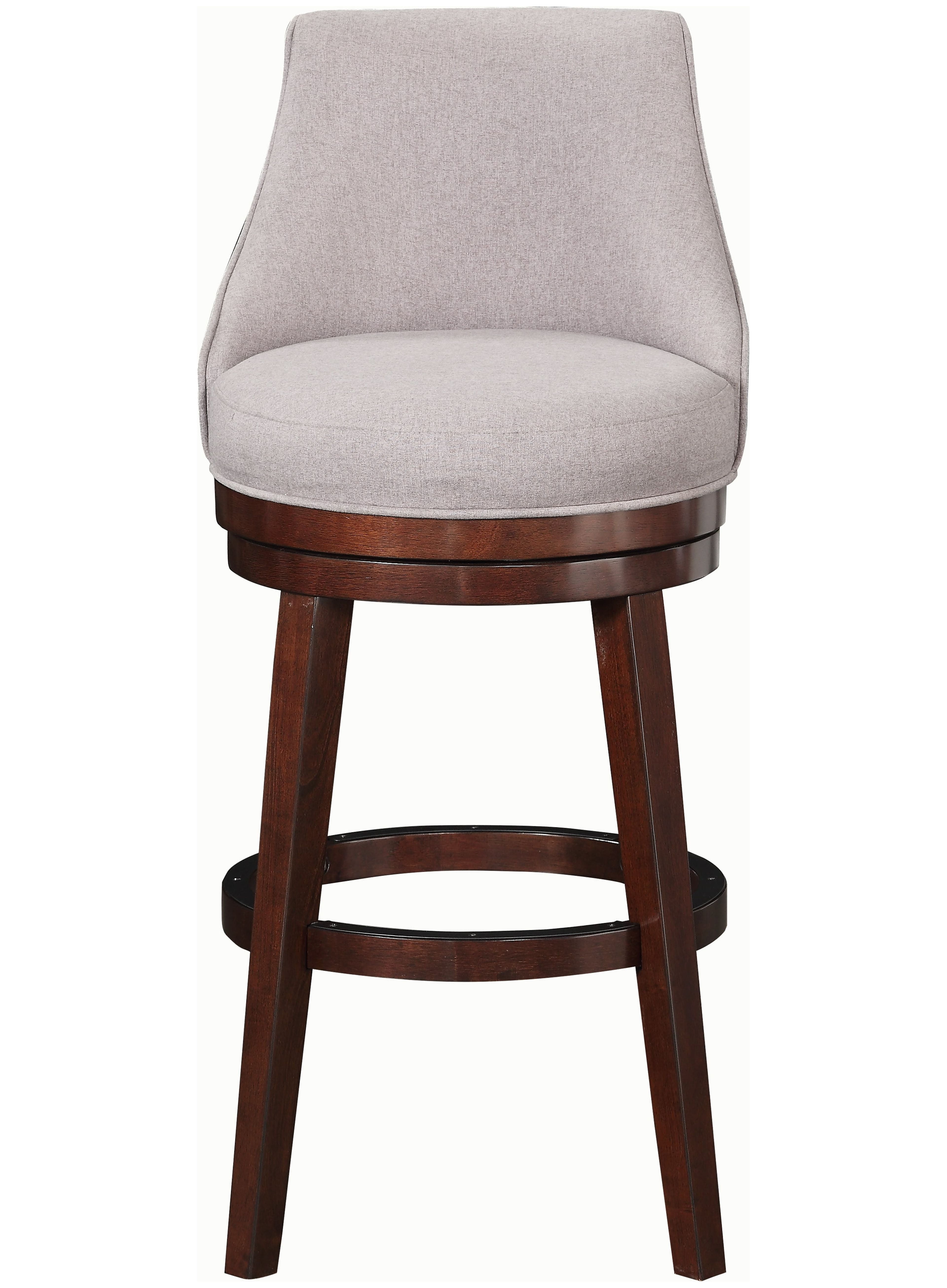 Upholstered Swoop Arm Bar Stool in Soft Grey