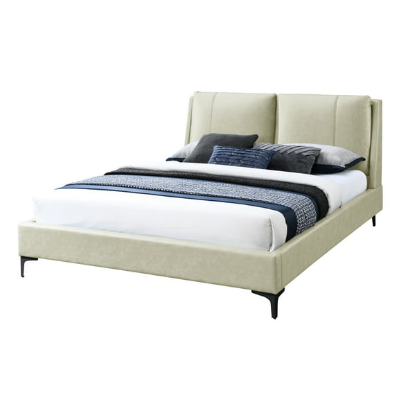 Upholstered Tan King Bed, Creating A Warm And Inviting Atmosphere Size Bed With Legs Build