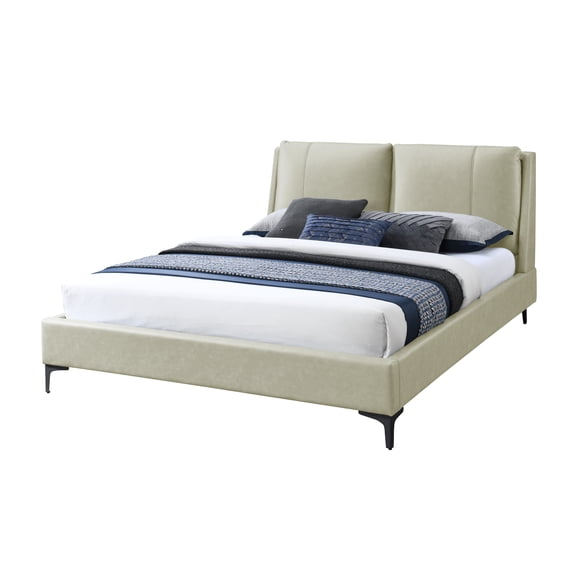 Upholstered Tan King Bed